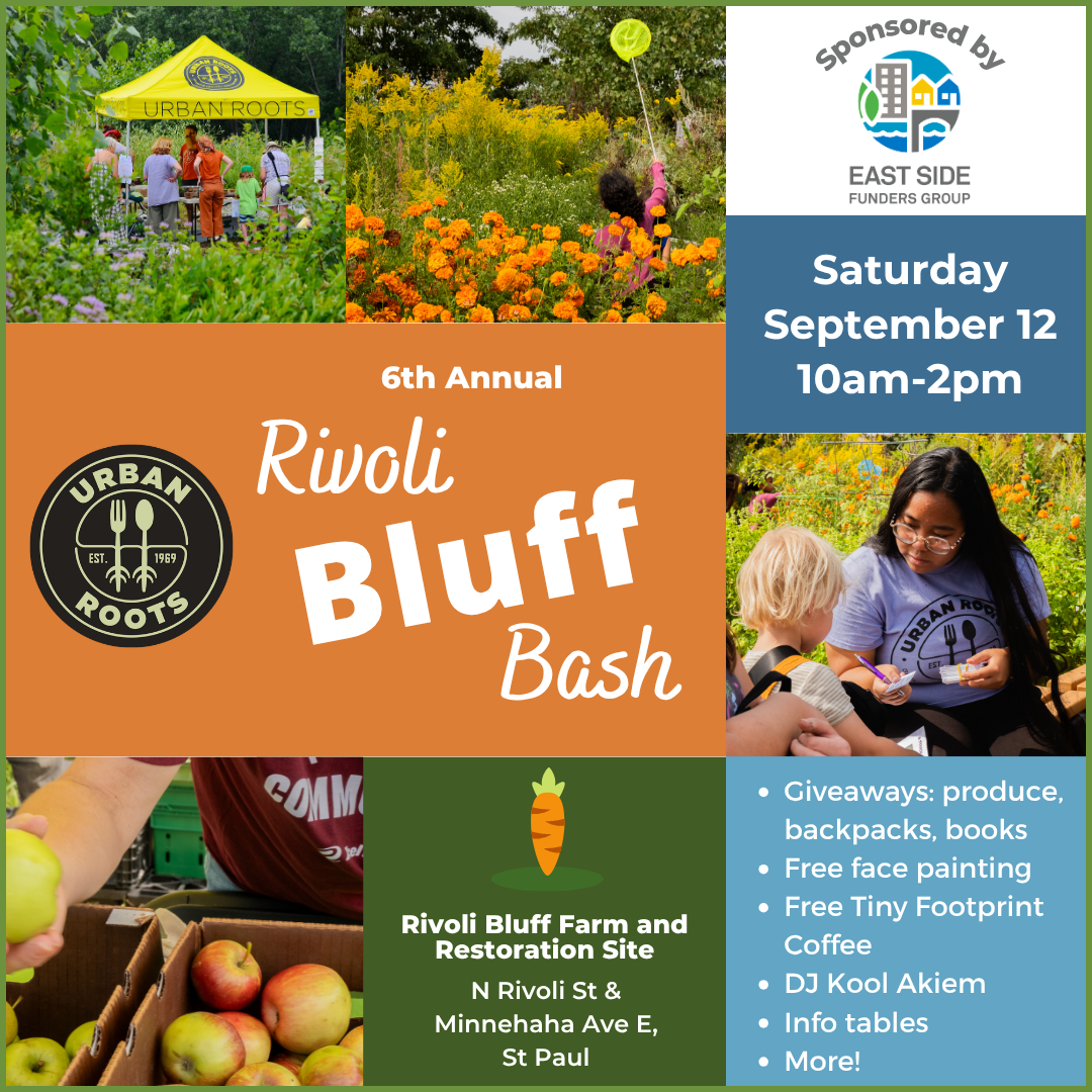 Rivoli Bluff Bash, September 12, 10am-2pm, 749 Arkwright St, St. Paul